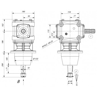 Przekładnia kątowa do rozdrabniacza PK-45.003 Agromet Ostrzeszów